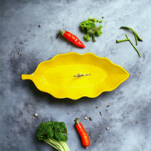 Leaf Delight Serving Stand Yellow