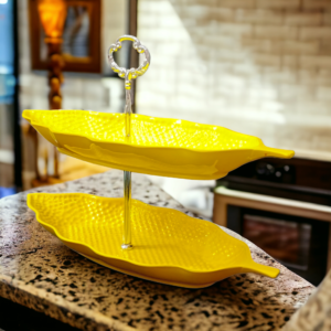 Leaf Delight Serving Stand Yellow