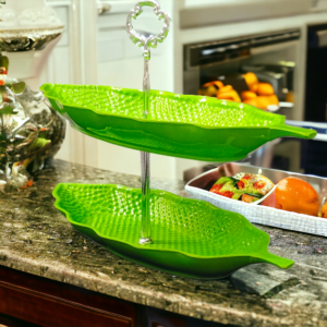 Leaf Delight Serving Stand Green